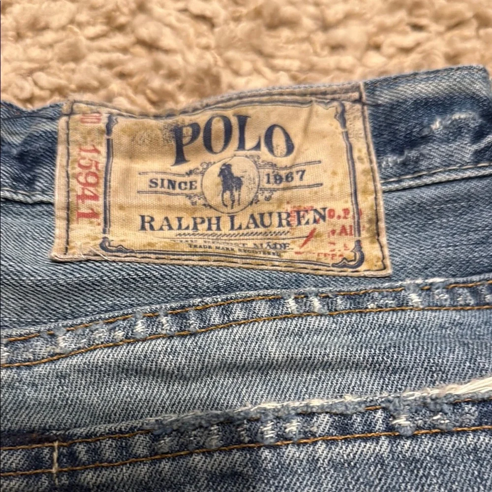 Men’s Polo Ralph Lauren Distressed Vintage 67 Classic Blue Jeans 34” x 32”
